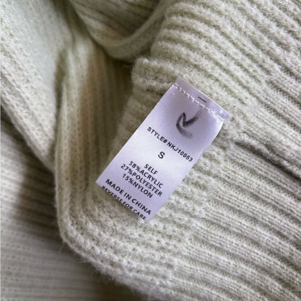 Lumiere Anthropologie Button Up Mint Green Knit Woven Cardigan Sweater Jumper - Picture 11 of 12